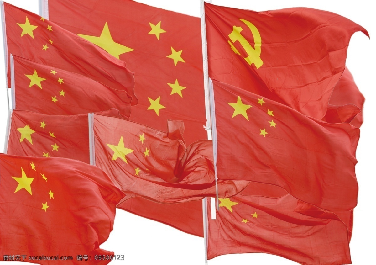 分层 党旗 团旗 五星红旗 源文件 模板下载 飘扬 分层的红旗 psd源文件