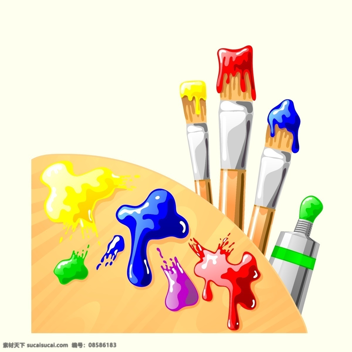 绘画 笔刷 背景 矢量 笔 画笔 矢量素材 刷子 涂料 颜料 油画 油漆 画图工具 矢量图 其他矢量图