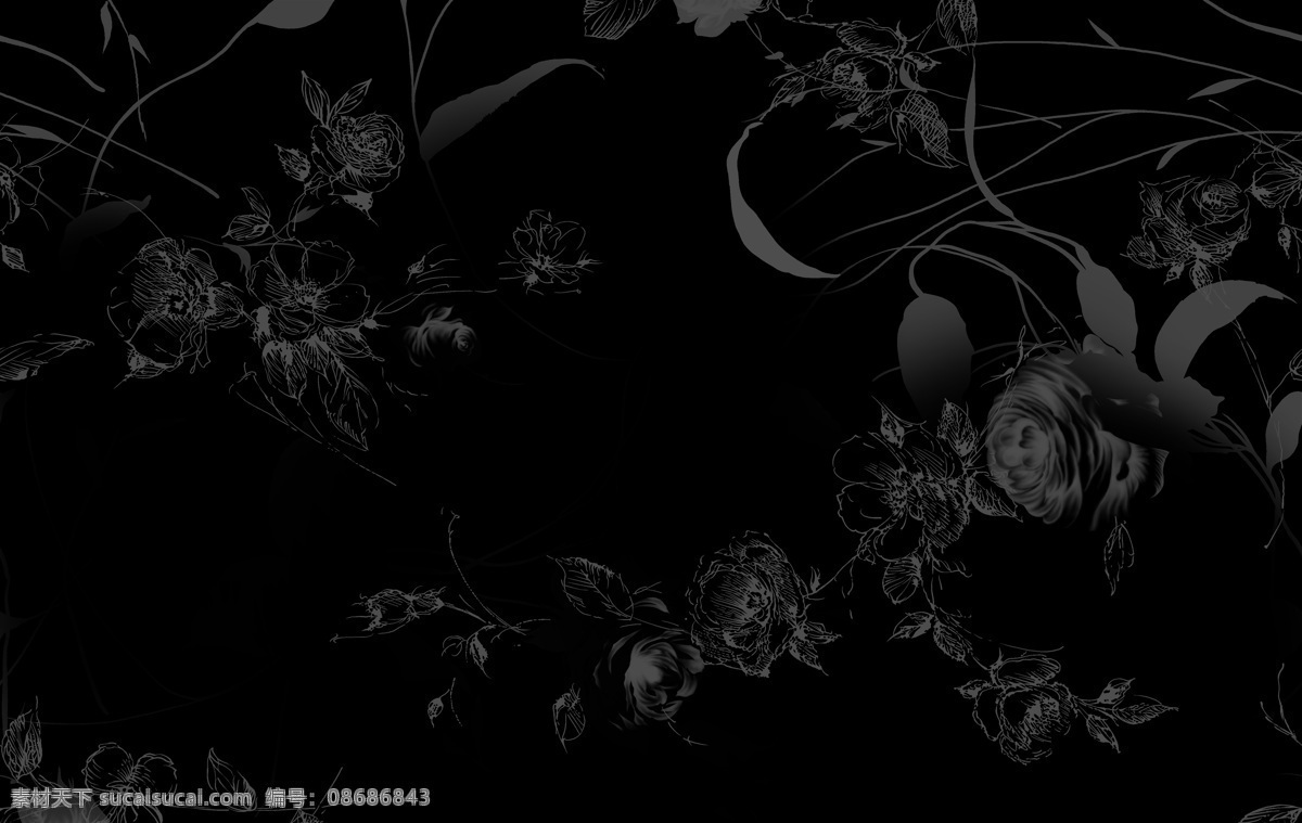 两 扇 移门 图 y224 洛阳牡丹 二 黑色背景 剪影 玫瑰底纹 移门图库 移门大全18 索亚卡 家居装饰素材