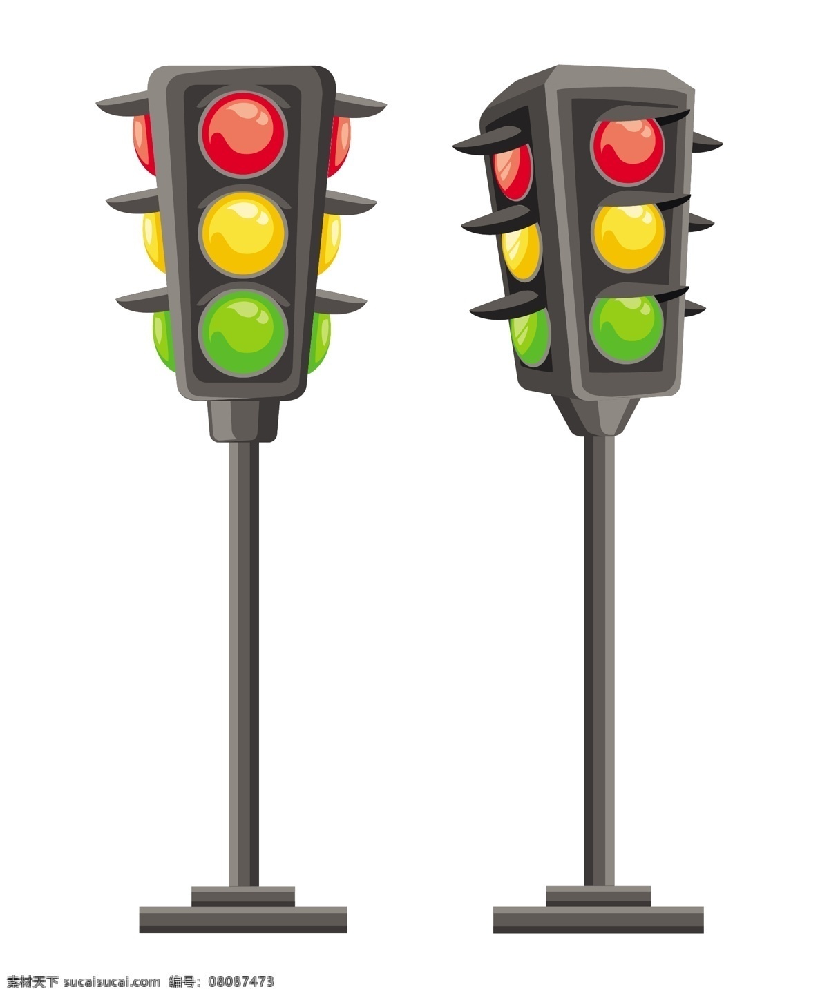 卡通 红绿灯 交通 指示灯 矢量 标志图标 公共标识标志