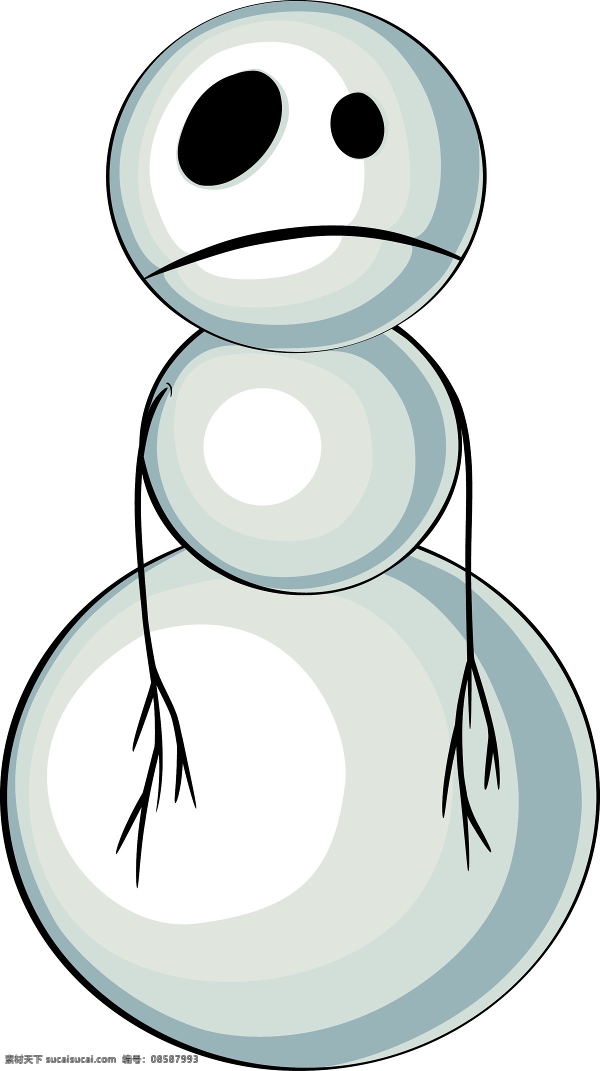 矢量 悲伤 雪人 矢量图 日常生活