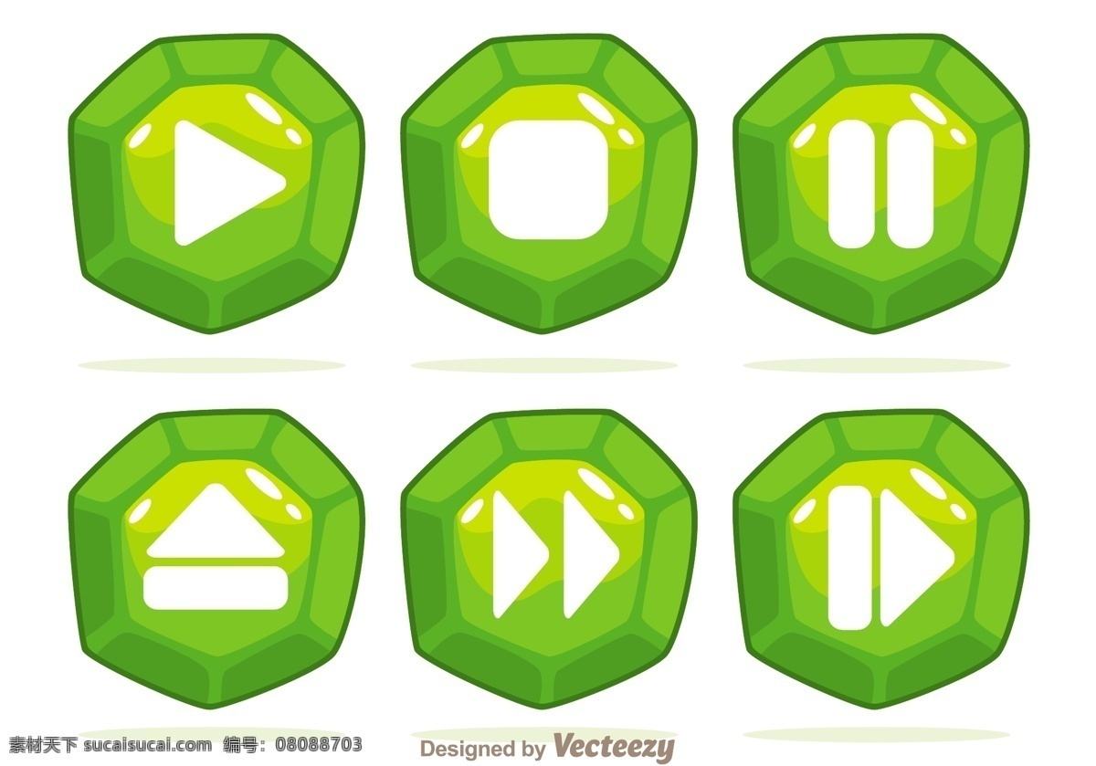 按钮 设计图 彩色 绿色 矢量图 其他矢量图