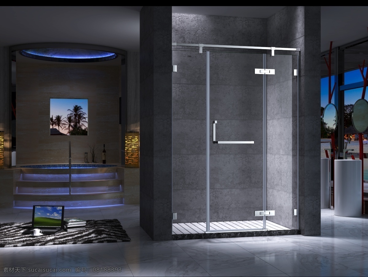 淋浴房 室内 效果图 室内效果图 淋浴房图片 高清图 环境设计 室内设计