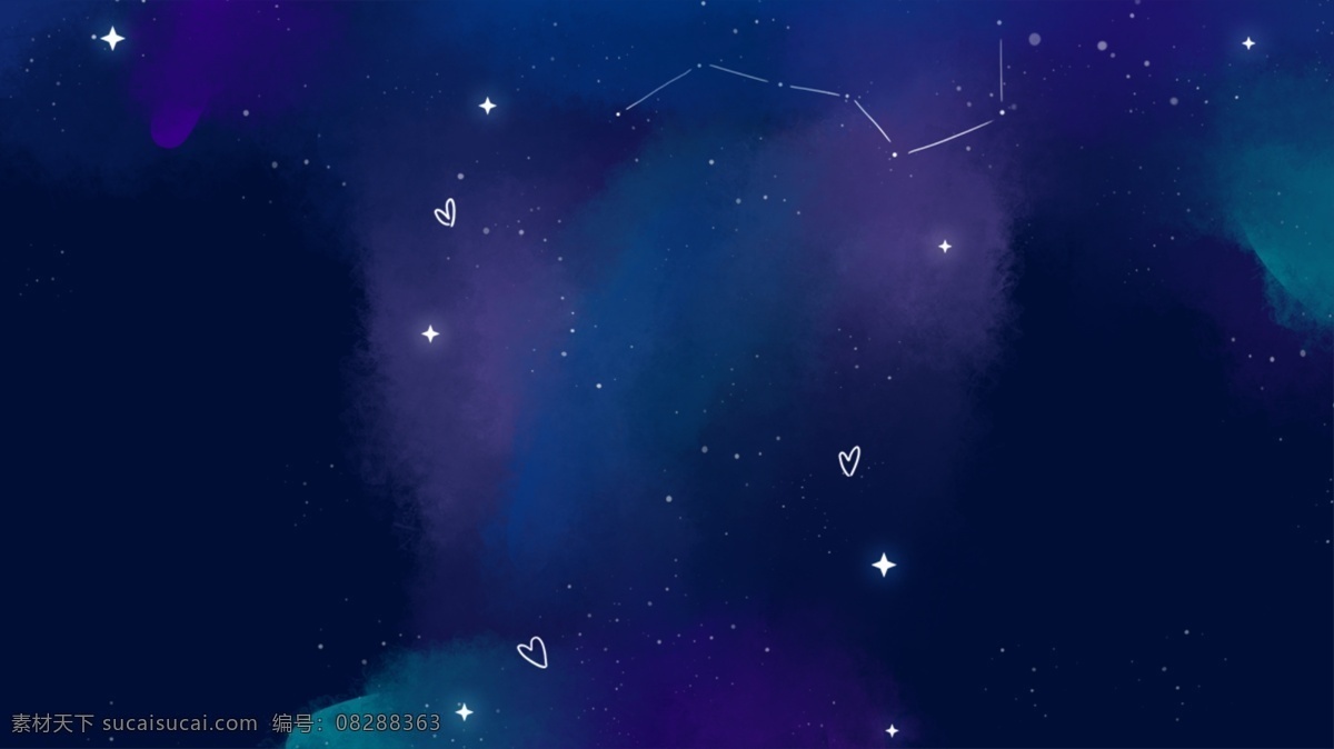 手绘 卡通 梦幻 星河 背景 图 紫色 星空 创意背景 手绘卡通 扁平 小清新 唯美 创意