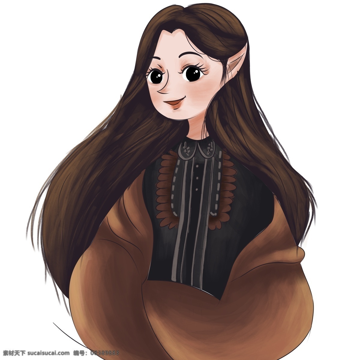 梦幻 精灵 女孩 商用 元素 美女 人物 插画 人物素材 手绘 大眼 精灵少女
