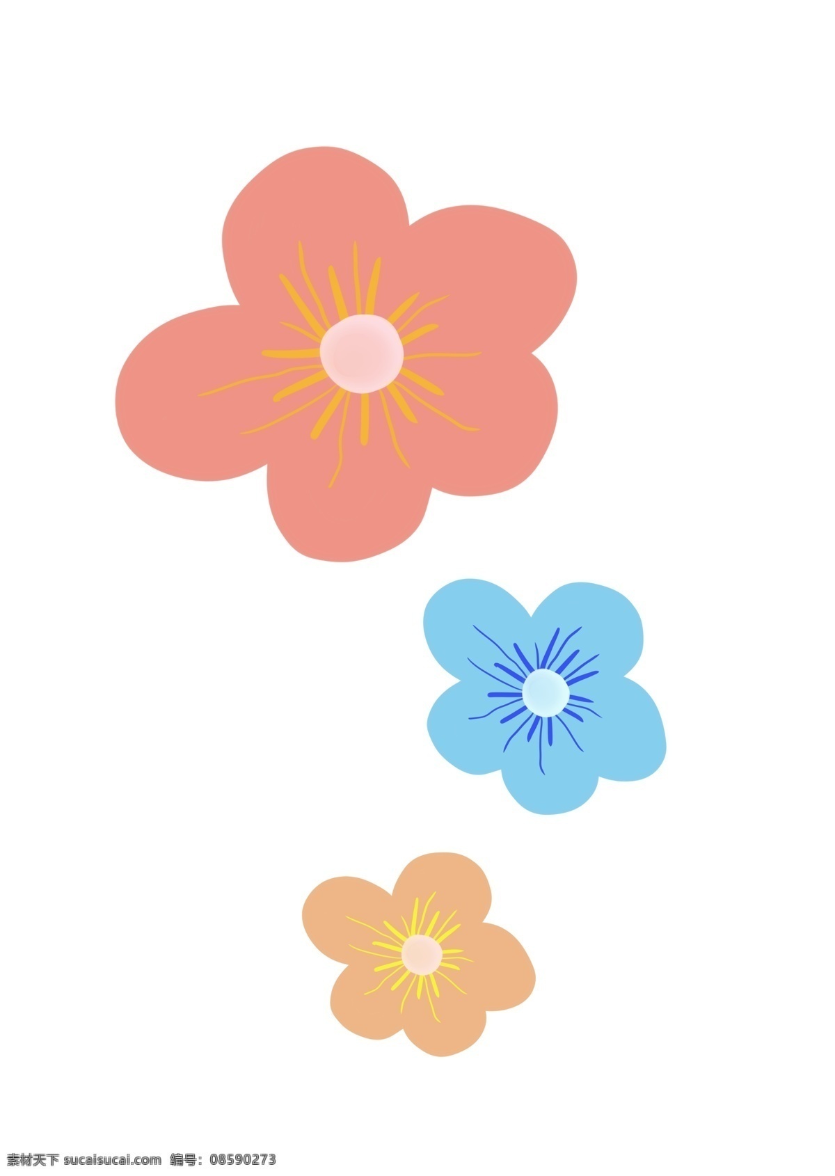 手绘 小花 装饰 图案 简单 简笔画 装饰图案 花朵 花