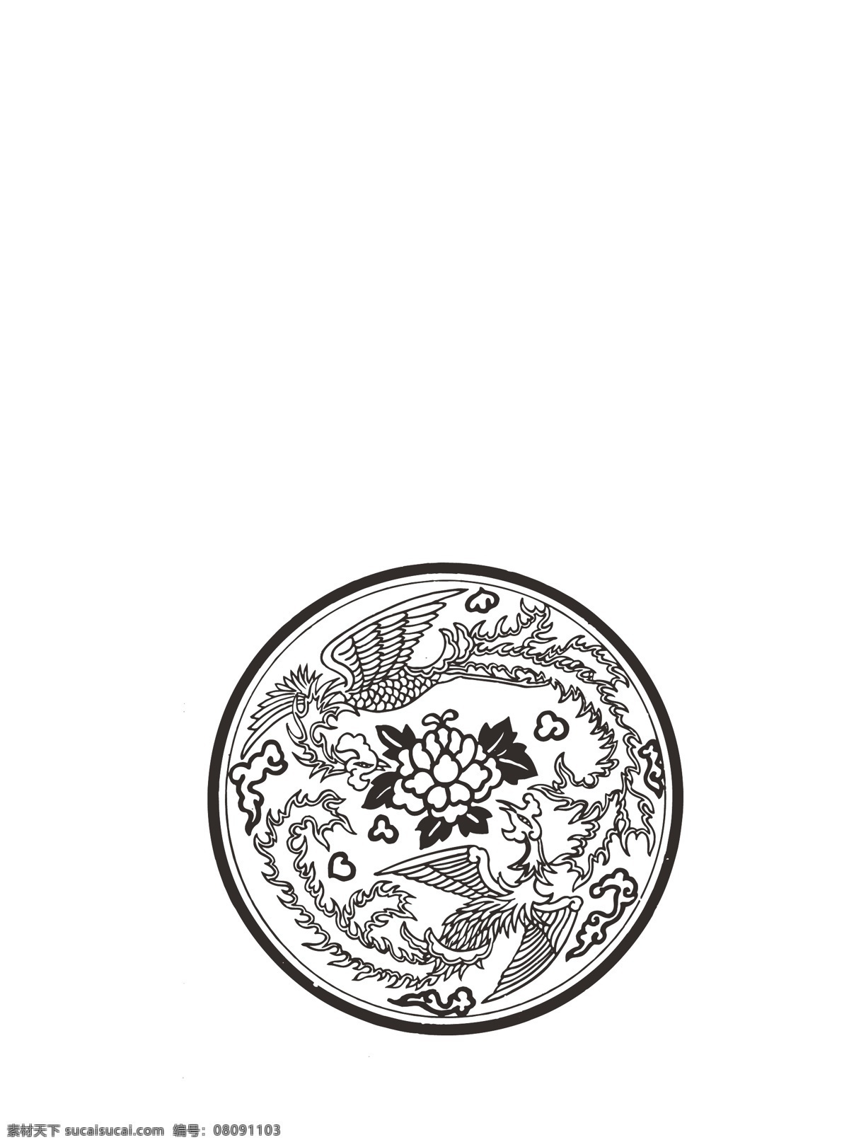 古风图案 凤凰图案 凤凰 凤 吉祥图案 吉祥 中国风图案 吉祥元素 中式图案 圆形底纹 圆形花纹