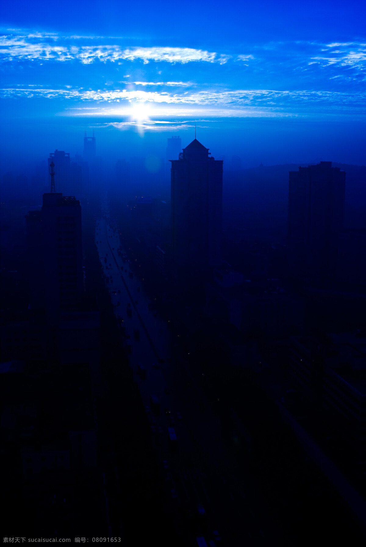 武汉的傍晚 晚霞 自然景观 建筑景观 摄影图库