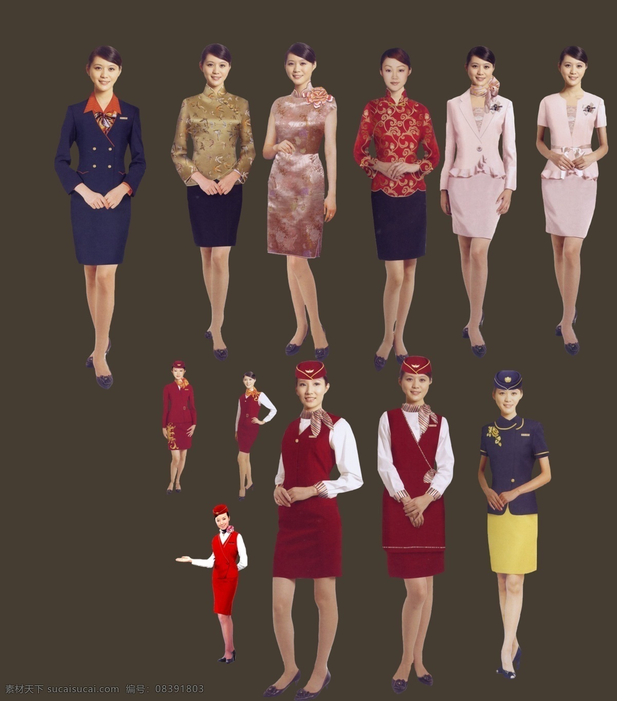 迎宾员 促销 迎宾 服务员 礼仪小姐 商场 车展 车模 美女 制服 人物 分层 源文件