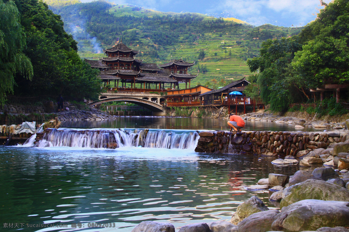 高清苗寨风景 贵州 凯里 苗寨 千户苗寨 民居 吊脚楼 唯美风景 蓝天白云 旅游 镇远古镇 西江千户苗 旅游摄影 国内旅游