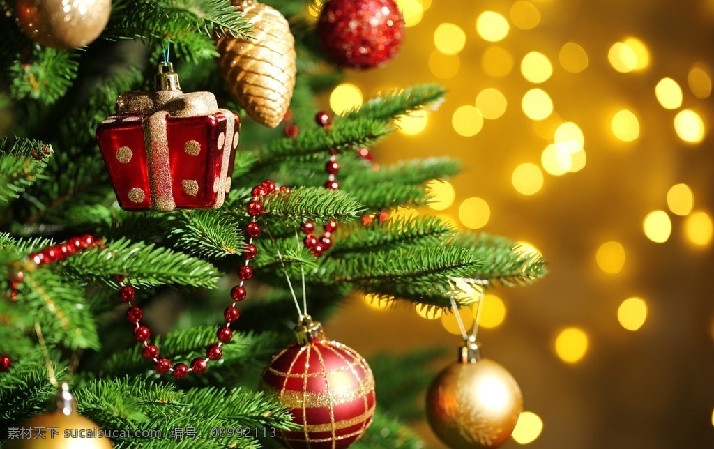 圣诞礼物 圣诞 礼物 松树 灯光 树 生活百科 生活素材
