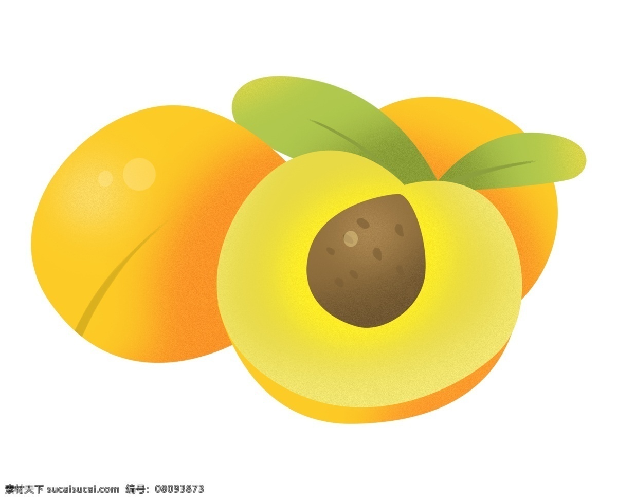 新鲜 水果 黄色 黄桃 核 桃子 夏日