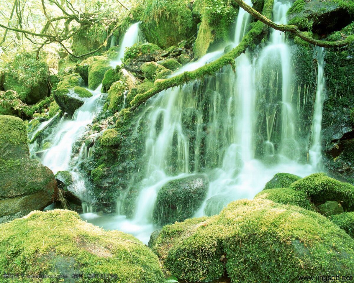 风景免费下载 风景 高清宽屏壁纸 高山 瀑布 山间溪流 生活 旅游餐饮