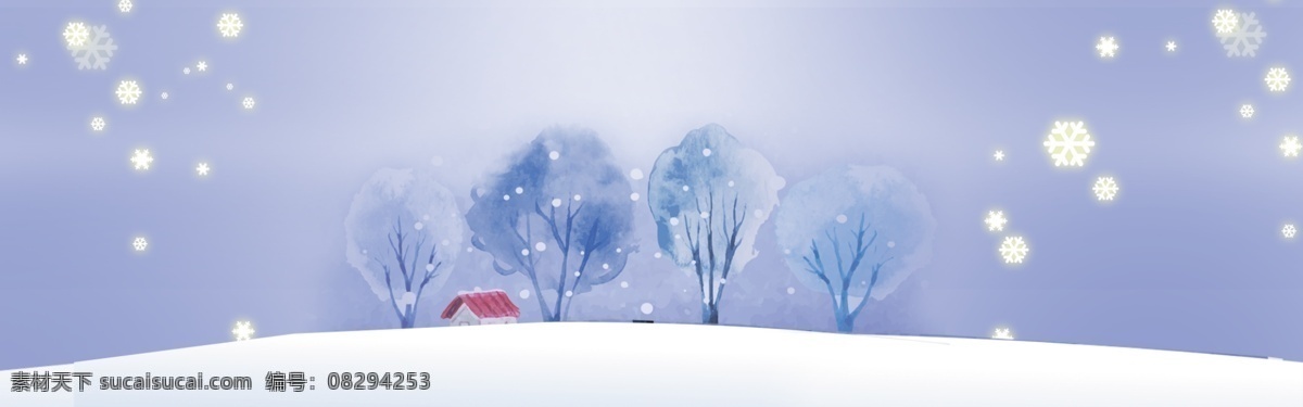 冬季 雪地 风景 banner 背景 紫色背景 节日背景 精美背景 背景图下载 广告背景图 唯美素材