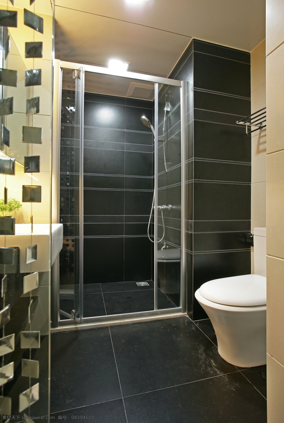 简约 风 室内设计 淋浴室 效果图 现代 浴室 马桶 推拉门 家装