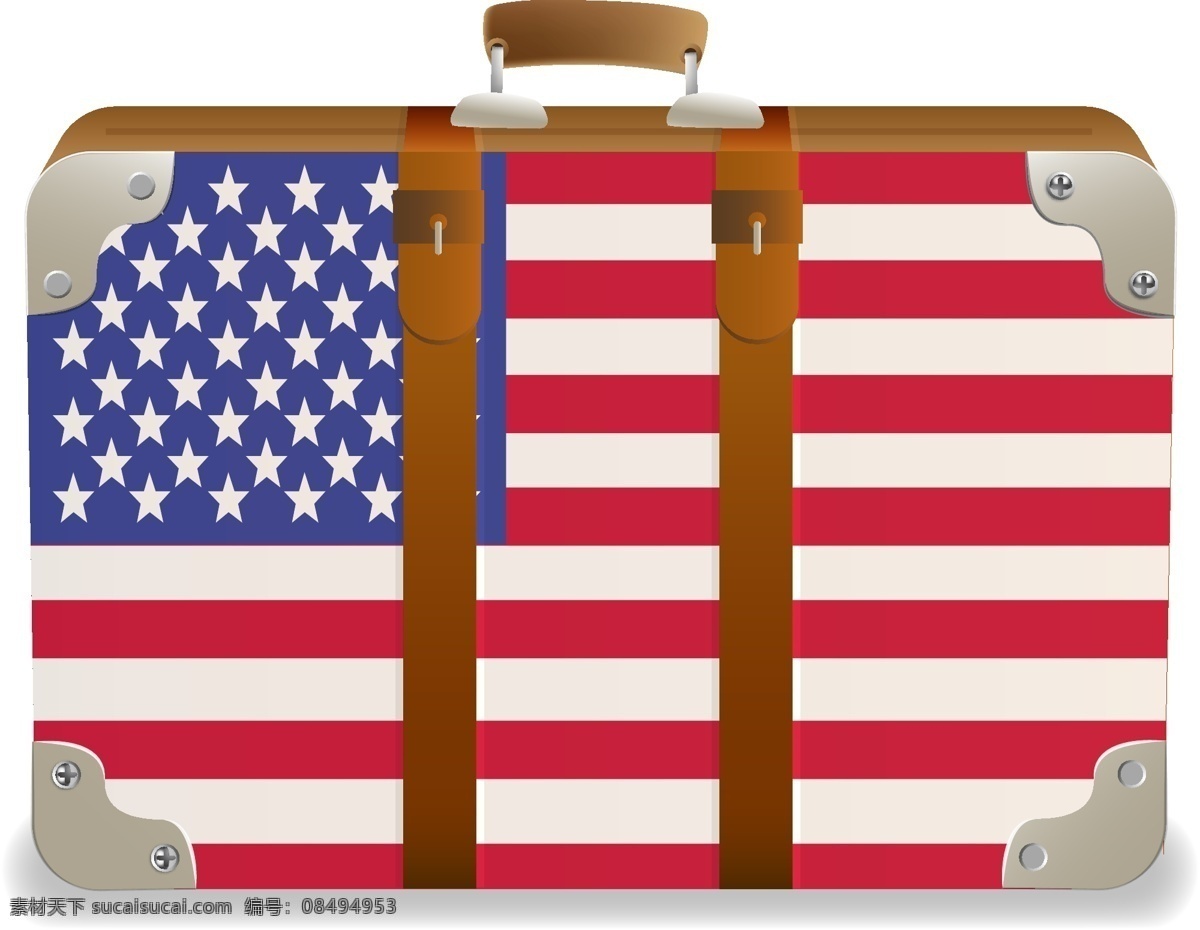 矢量 免 抠 卡通 美国 国旗 风景 白宫 美国旅游 美国国旗背景 矢量图 国旗鹰 地图 出国 免抠 行李箱