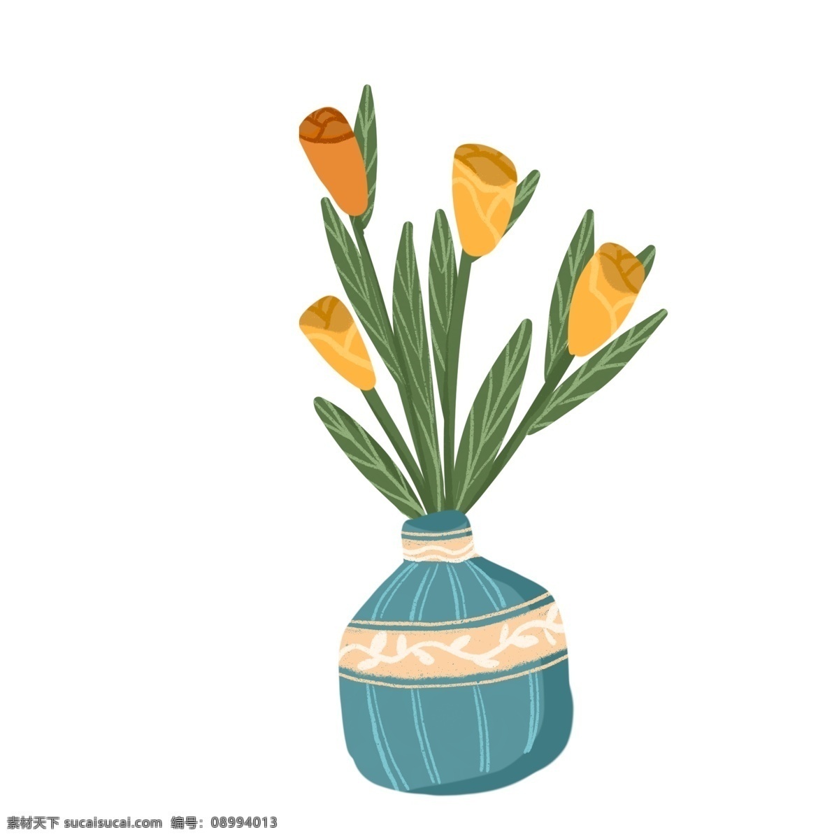 复古 肌理 花瓶 里 花 复古肌理 手绘 卡通 插画 鲜花 植物 花卉