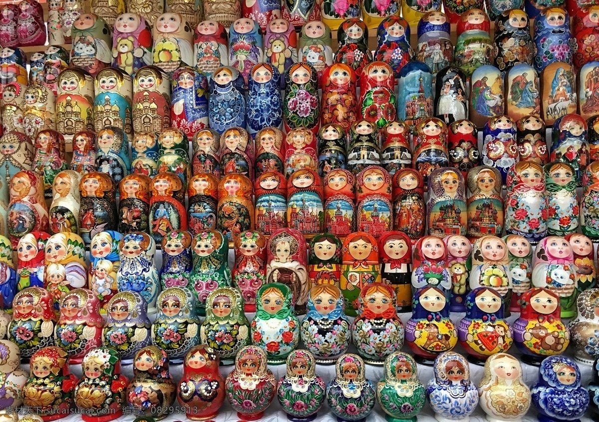 俄罗斯 手工艺品 套 娃 套娃 文化 瓷瓶 娃娃 传统 文化艺术 美术绘画