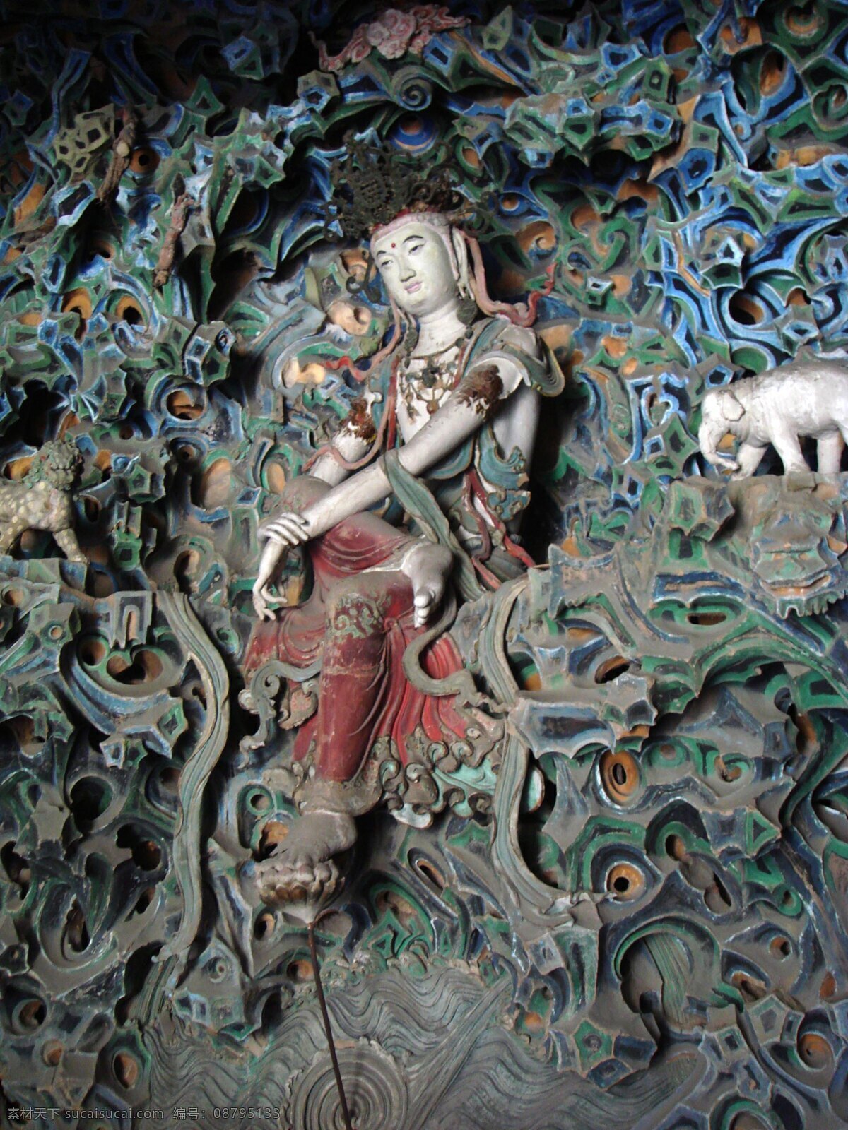 泥塑 观音 摄影图库 文化艺术 宗教信仰 泥塑观音 明代