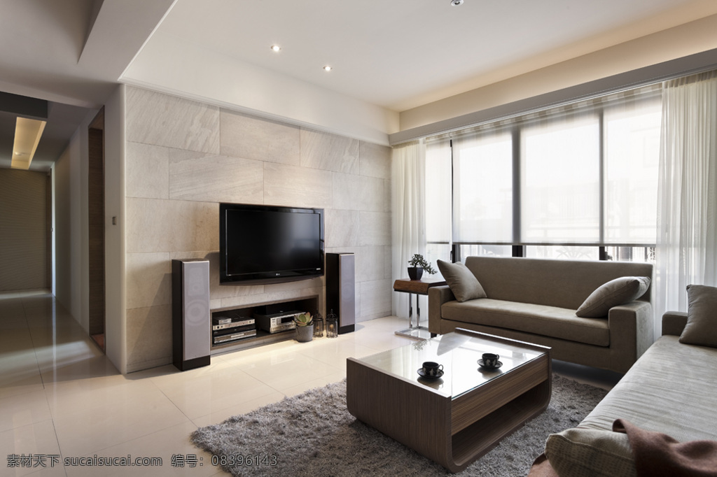 现代 客厅 浅褐色 沙发 室内装修 效果图 客厅装修 木地板 深灰色地毯 方形茶几