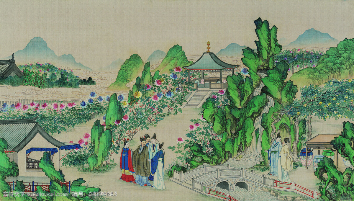 红楼梦 高清 工笔画 场景 文化艺术 绘画书法