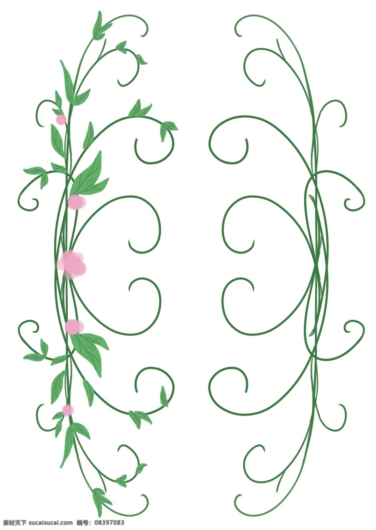 绿色 心形 花 藤 插图 面对的花藤 心形花藤 时尚的花藤 装饰花藤 简约的花藤 原创花藤 设计花藤 花藤插画