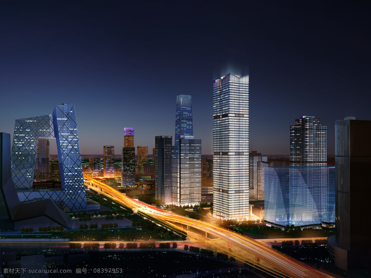 国贸 半 鸟瞰 夜景 国贸街 现代城市 繁华 长安街 建筑 建筑设计 环境设计 黑色
