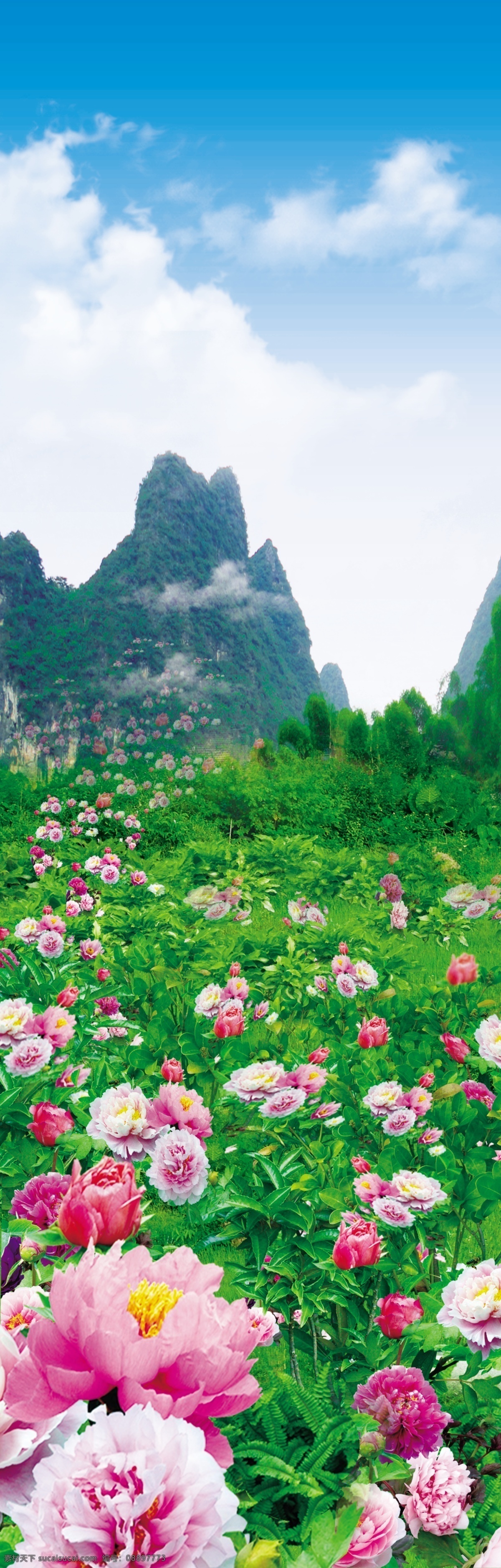 山水风景画 山 水 风 景 画 牡丹 桂林 风景 分层 源文件
