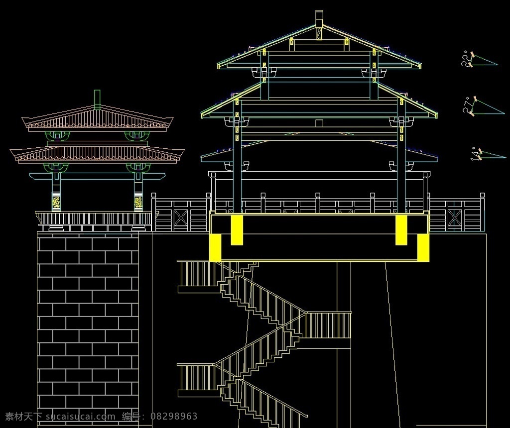 古城 门 建筑 施工图 城门侧剖面 cad dwg 图纸 平面图 装修 装饰 室内设计 古建筑 廊架 景观 长廊 花架 棚架 凉亭 重檐 古堡 仿古 古典 古庙 八角亭 古塔 水榭 牌楼 茶社 仿古建筑 图 建筑设计 环境设计 源文件