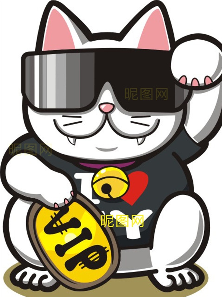 vip 发财 猫 戴 墨镜 vip发财猫 戴墨镜的猫 发财猫 vip客户 卡通发财猫 动漫动画
