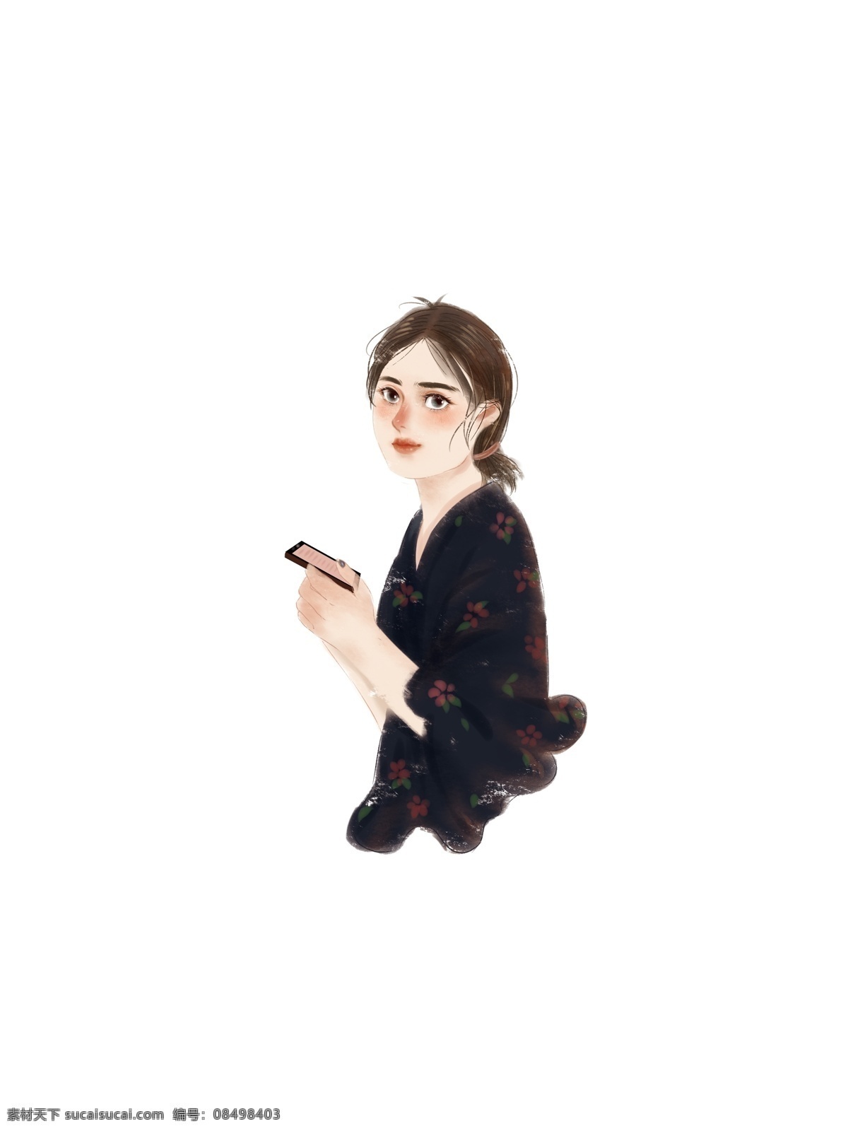 帆布 包 小 清新 女孩 插画 包装 小清新 帆布包 唯美