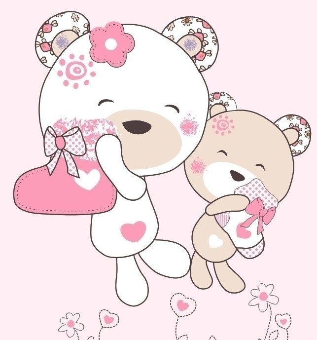 爱心小熊 卡通图案 童装图案 卡通小熊 小熊 印花图案 卡通设计 矢量