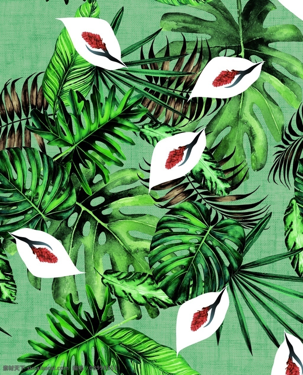 热带 叶子 花 热带叶子 棕榈 红棕榈 无缝拼接 棕树叶 欧式花 热带花卉 壁纸 花卉底纹 花卉背景 墙纸 背景墙 包装纸 手机壳 无缝墙纸 瓷砖图案 手机壳印花 布料图案 包装 图案 数码印花 移门图案 面料印花 无缝印花 无缝花纹 热带植物花卉 卡通设计 分层