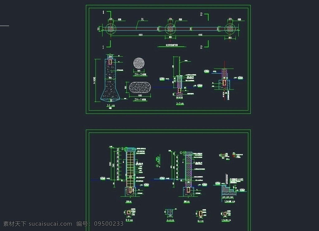 铁艺栏杆设计 铁艺 栏杆 适量 大门 牌楼 cad 环境设计 施工图纸 dwg 建筑设计