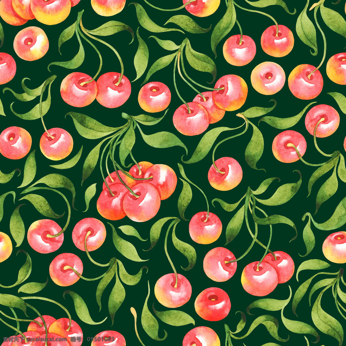 樱桃背景素材 红色 矢量 源文件 水果