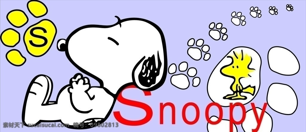 史努比 可爱卡通 小狗 snoopy 脚印 卡通背景 野生动物 生物世界 矢量