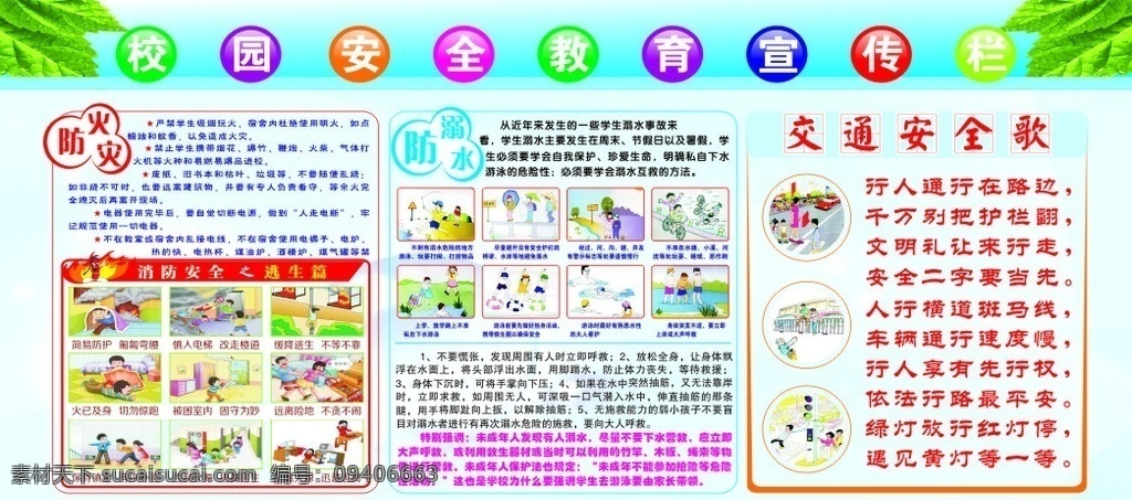 校园 安全 教育 宣传栏 校园安全 教育宣传栏 交通 防止溺水 防火安全 小学 校园文化