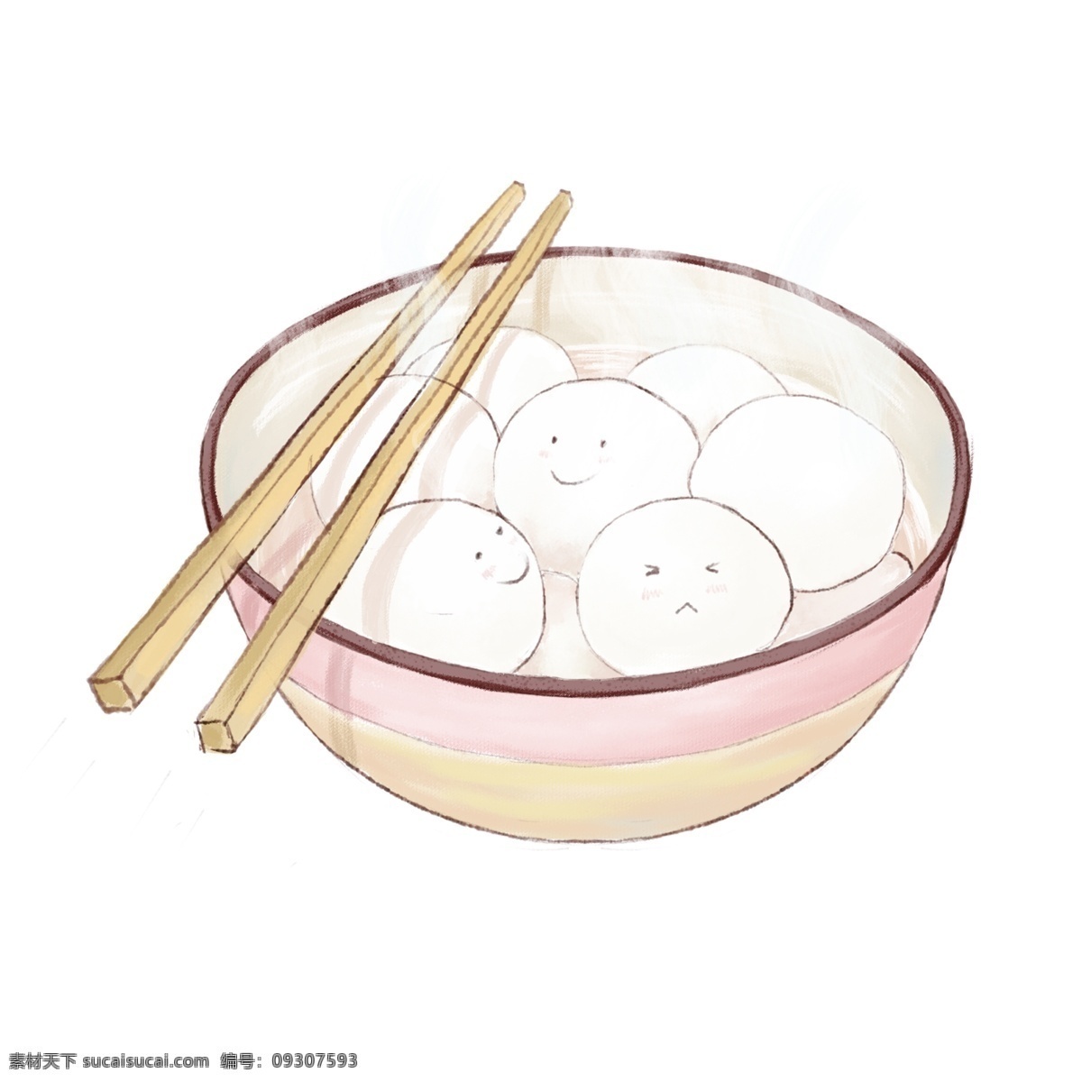 碗 热气腾腾 汤圆 商用 白色 甜品 食物 筷子 汤圆表情