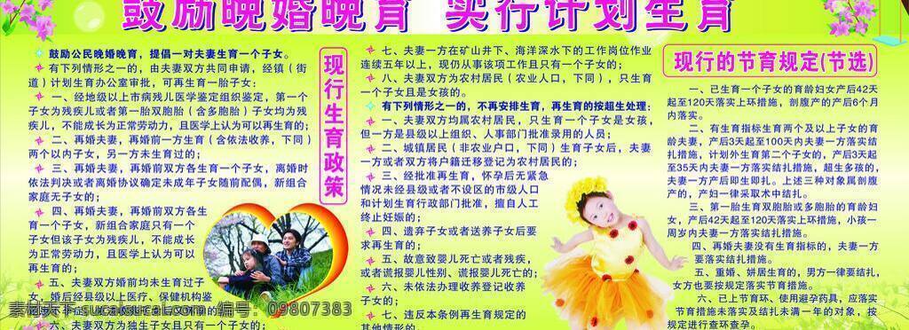 晚婚 晚育 计划生育 展板模板 晚婚晚育 实行计划生育 矢量 其他展板设计