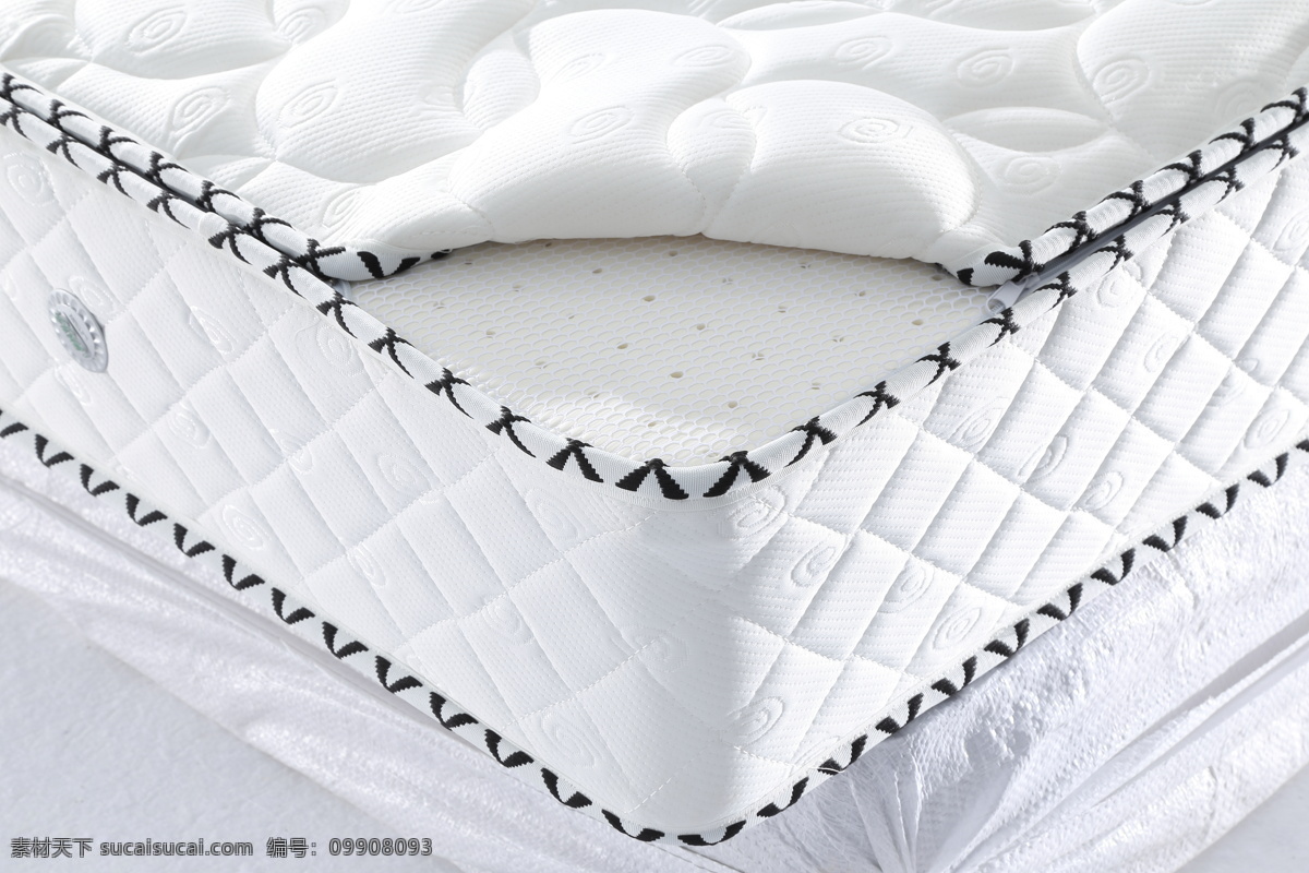 床垫一角 床垫 布艺 家具 特写 细节 结构 床垫内部结构 生活百科 生活用品