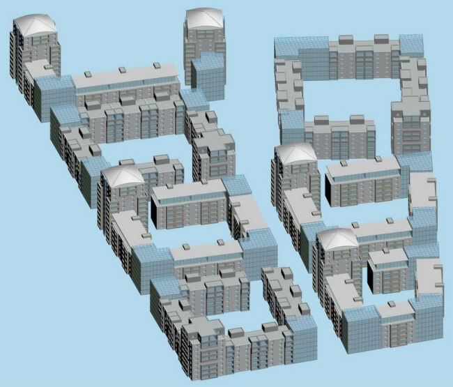 梯形 建筑 规划 3d 模型 3d建筑 3d模型 建筑规划 梯形建筑规划 3d模型素材 建筑模型