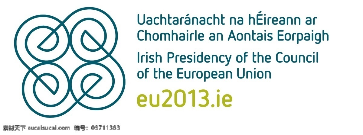 2013 爱尔兰 欧盟轮值主席国 标志 logo 汉诺设计 公司标志 公司logo 企业标志 矢量素材 白色