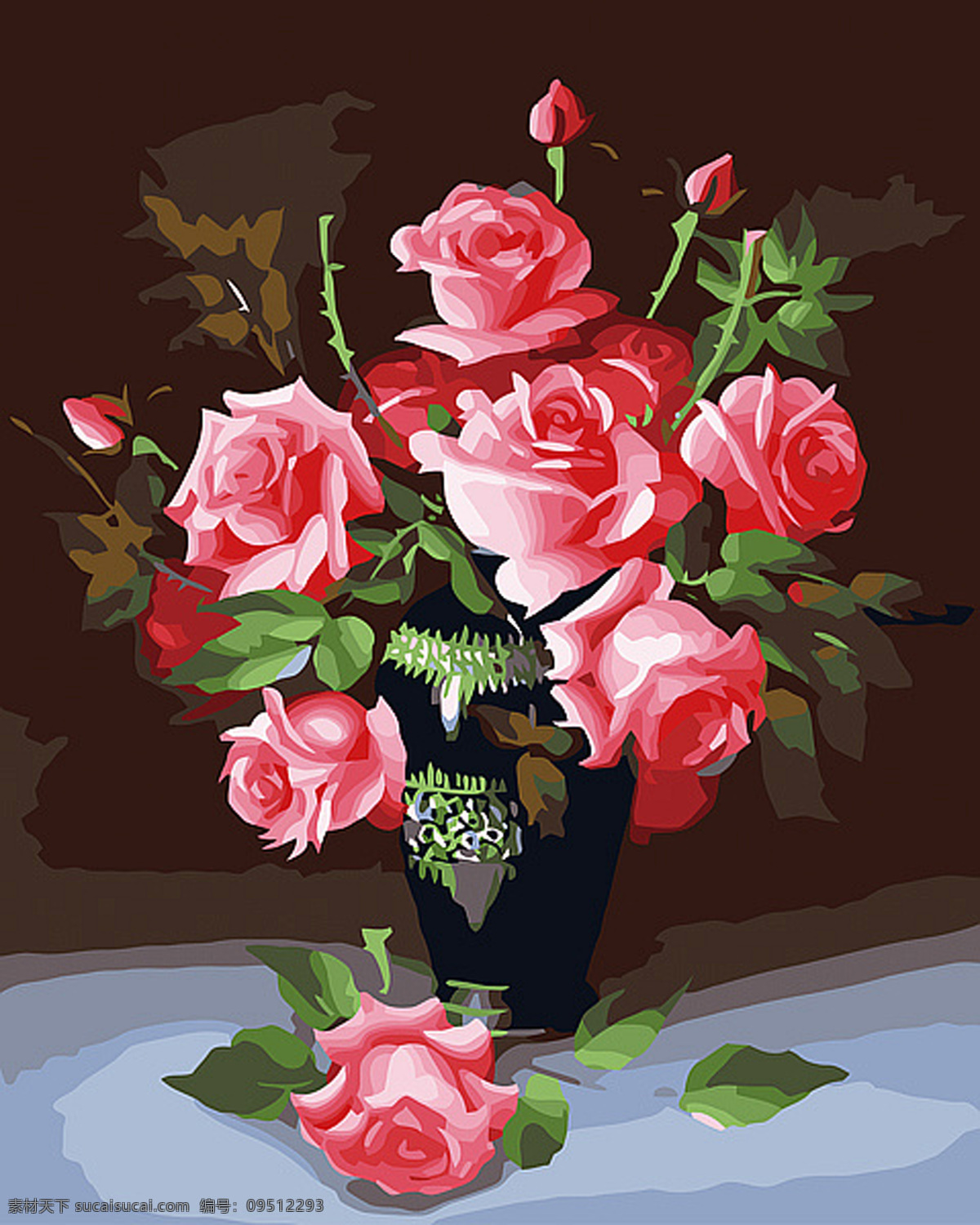 油画玫瑰 油画 国画 花卉 植物 玫瑰 文化艺术 绘画书法