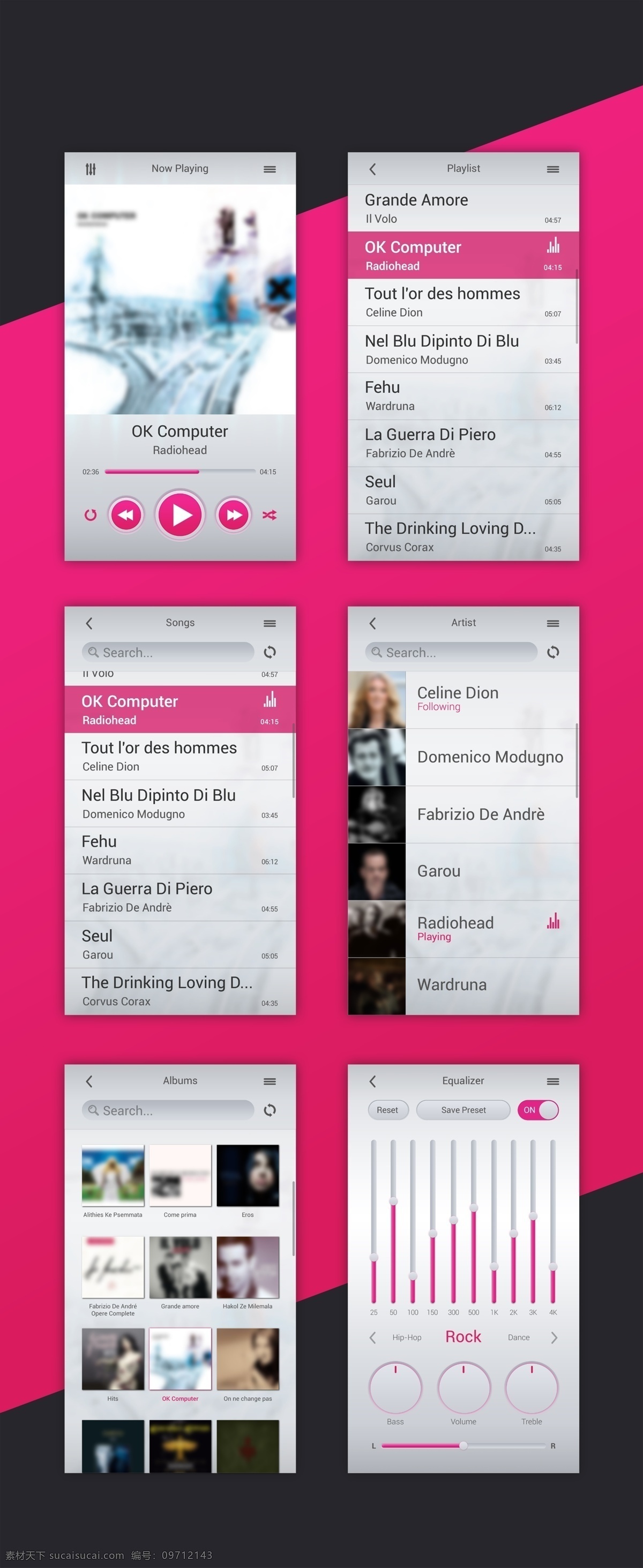 网页 ui 音乐 app 界面 设计素材 手机app app设计 app界面 app素材 界面设计 音乐app 音乐界面 音乐界面设计 音乐播放器