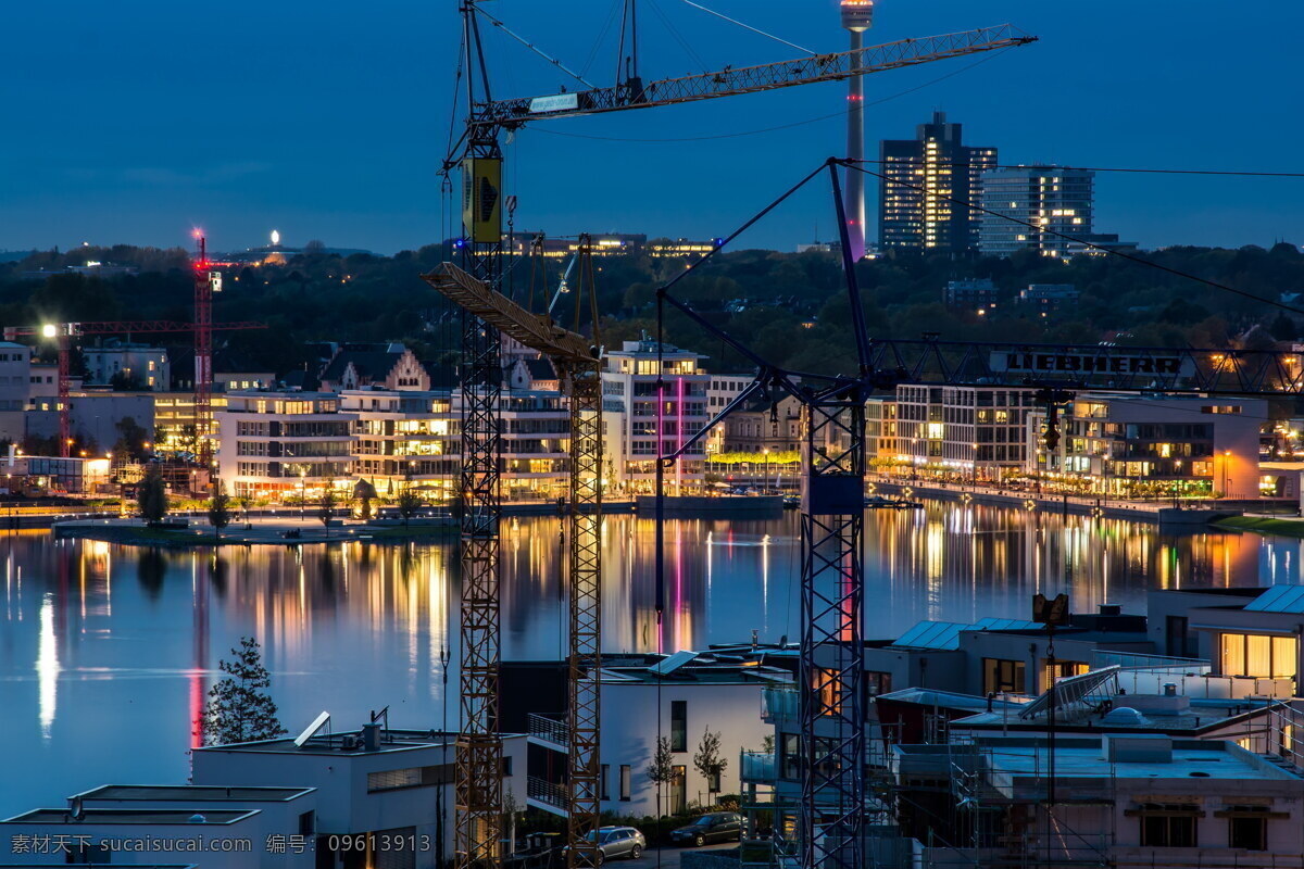 凤凰湖夜景 凤凰湖图片 湖泊风景 凤凰湖 夜景 湖泊