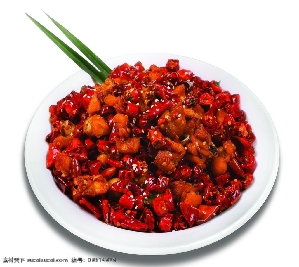 辣子鸡 美食 餐饮 辣椒 鸡块 白芝麻 传统美食 分层 源文件
