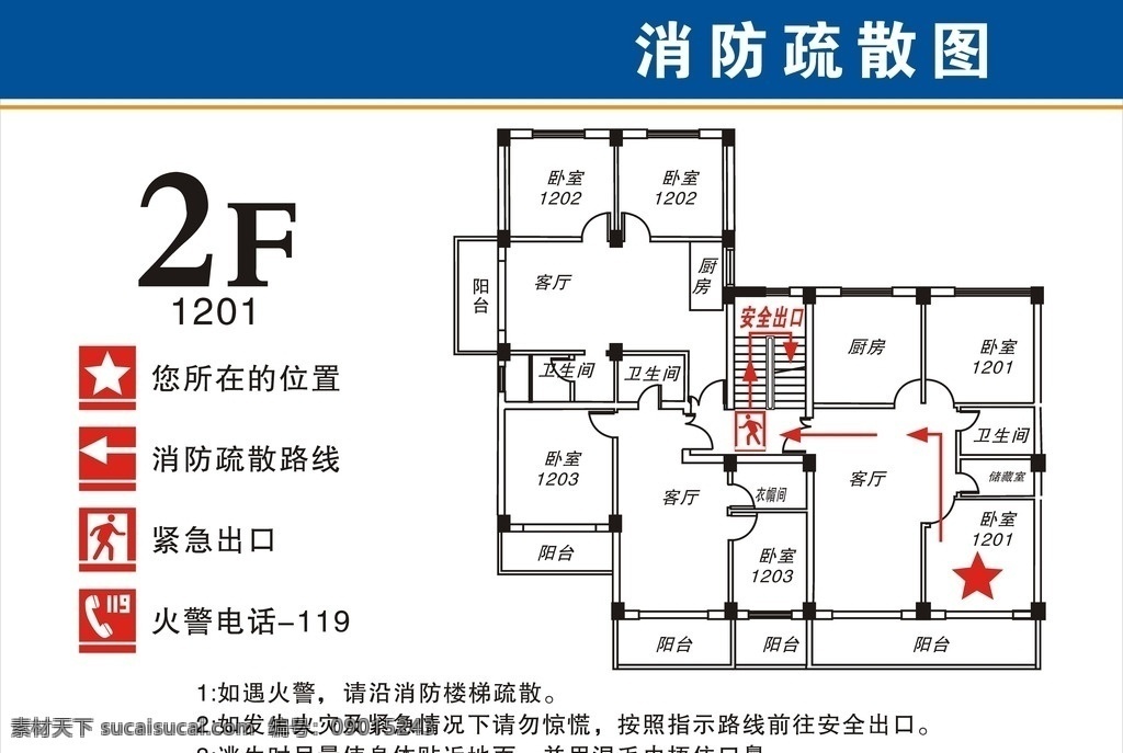 疏散图 清晰 简单 明确 美观 实用 展板模板