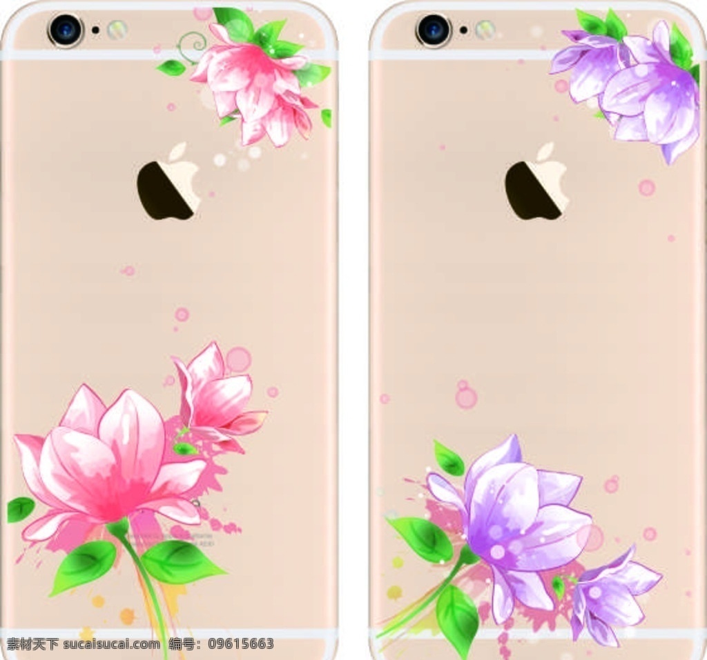 彩绘手机壳 时尚 手机套 彩印 打印 鲜花 花纹 sky 包装设计