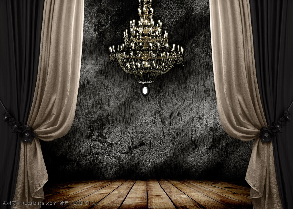 水晶 吊灯 窗帘 地板 装饰 室内装璜 其他类别 生活百科 黑色