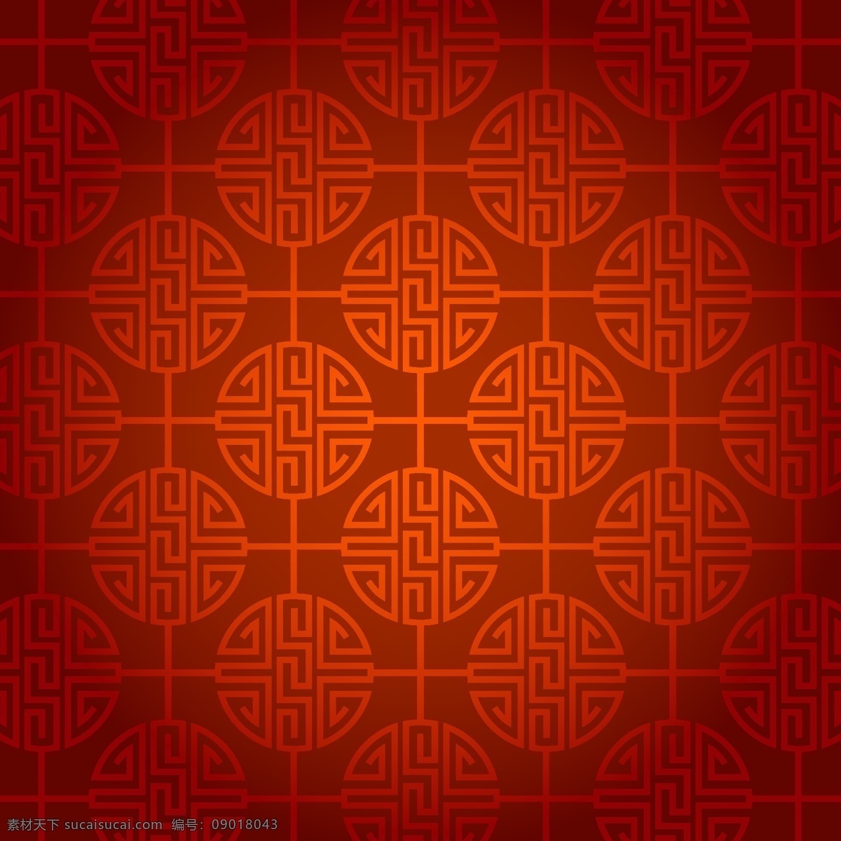 喜庆 中国 传统 纹理 背景 矢量 圆形 红色 卡通 矢量素材 平面设计素材 手绘